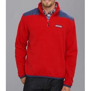 Vineyard Vines Quarter Zip‎ Shep Shirt Men's Size XS Red Navy Color Block Preppy